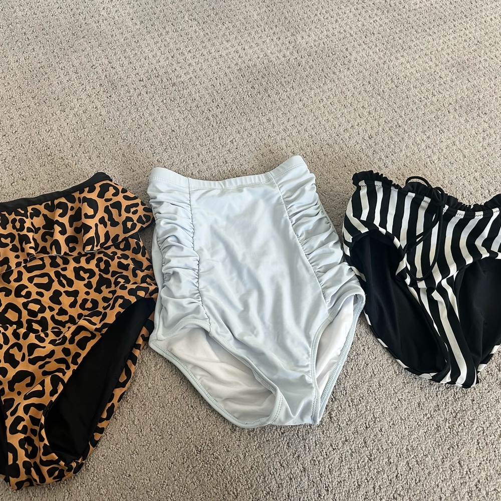 Trendy Coral Reef High-Waisted Bikini Bottoms Set